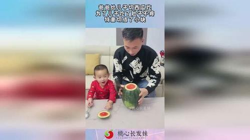 老爸切瓜给儿子吃视频播放,温馨瞬间，老爸切瓜传递亲情